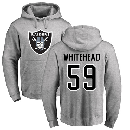 Men Oakland Raiders Ash Tahir Whitehead Name and Number Logo NFL Football 59 Pullover Hood Jersey